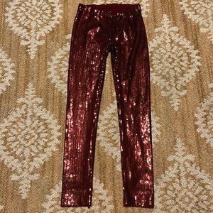 WOW Couture sequin pants size small maroon